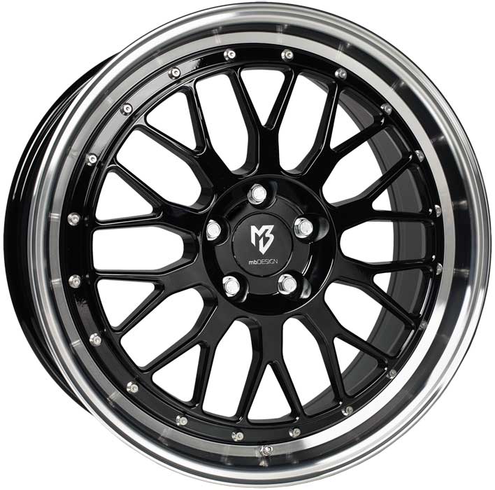 MB Design LV1 9x20 ET42 5x112 20 Inch wheel black glossy polished